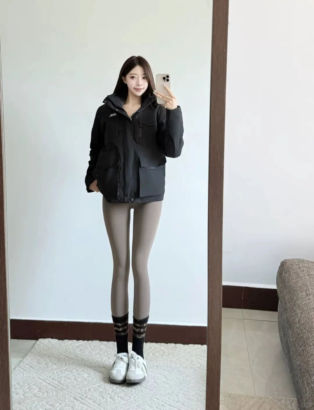 早秋冲锋衣搭瑜伽裤绝了～