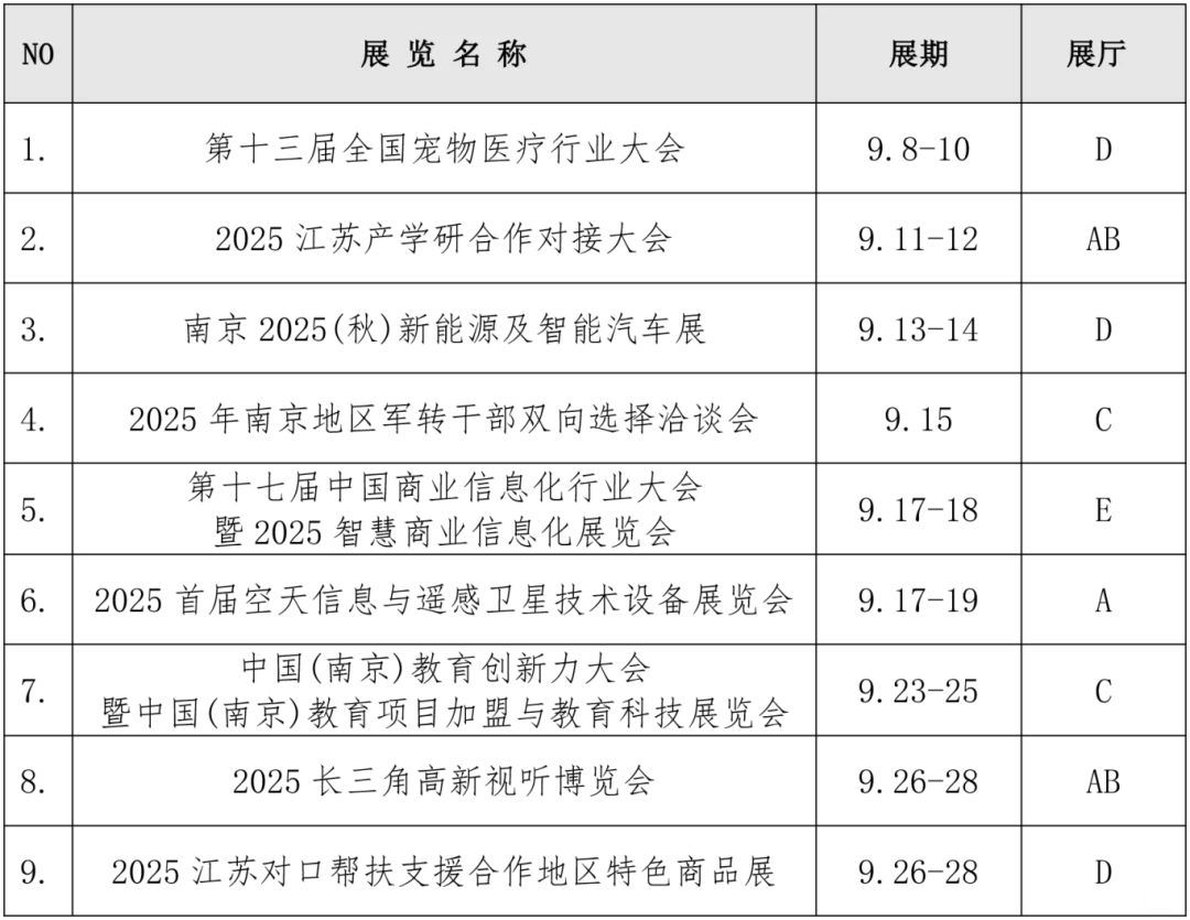 南京9月展会-南京国际展览中心