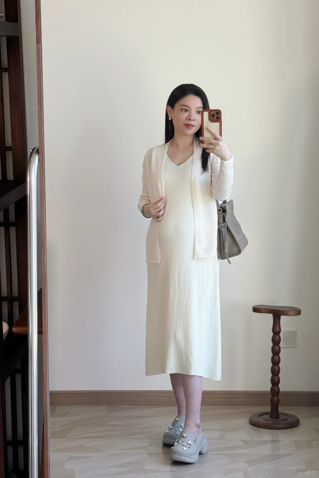 孕25w｜干干净净的一身白，温柔人妻感拉满