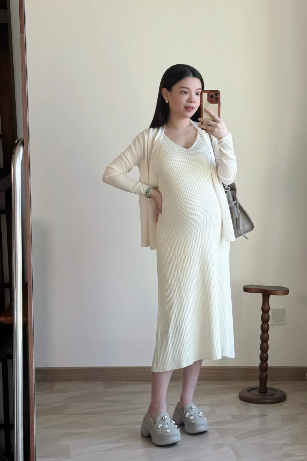 孕25w｜干干净净的一身白，温柔人妻感拉满