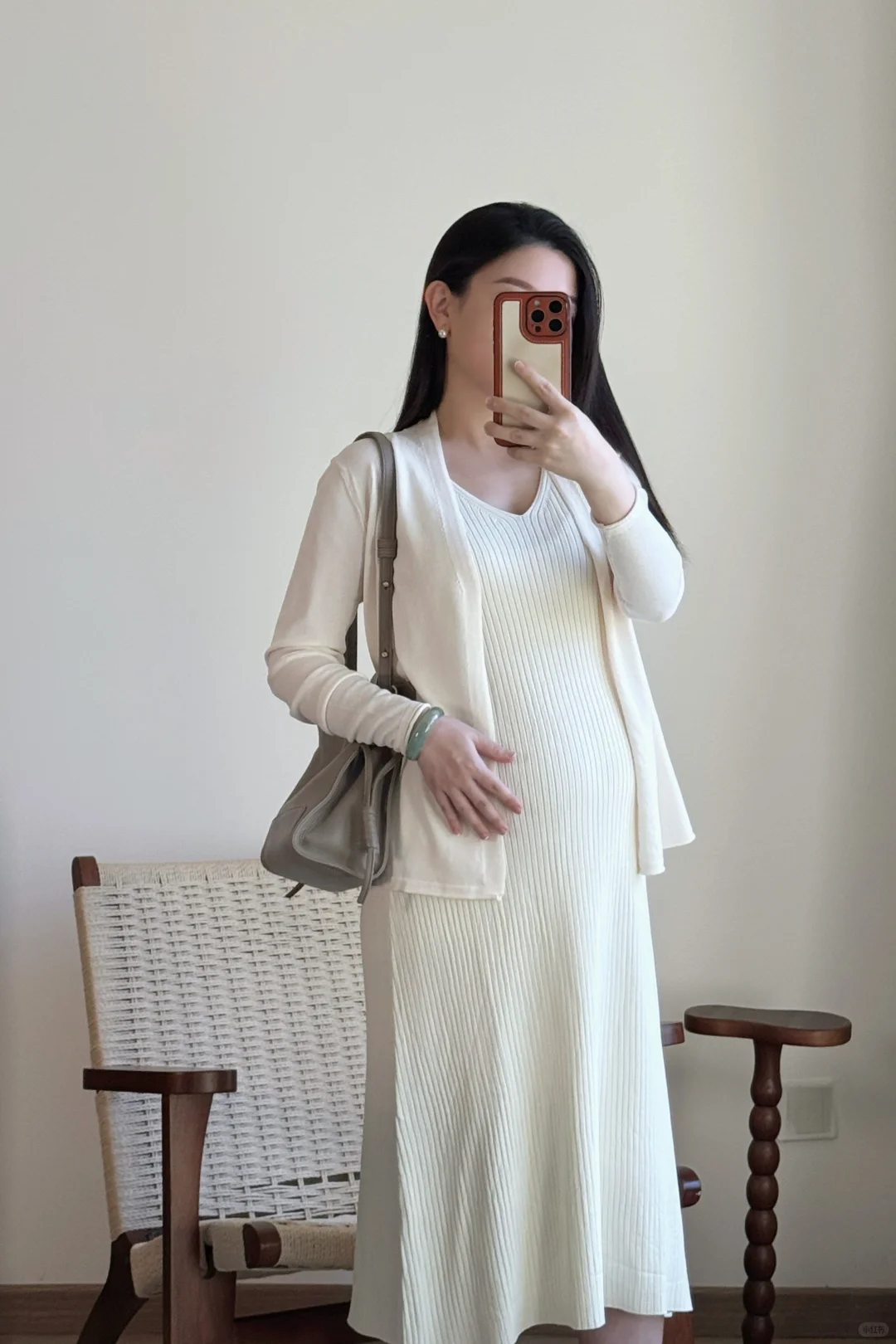 孕25w｜干干净净的一身白，温柔人妻感拉满