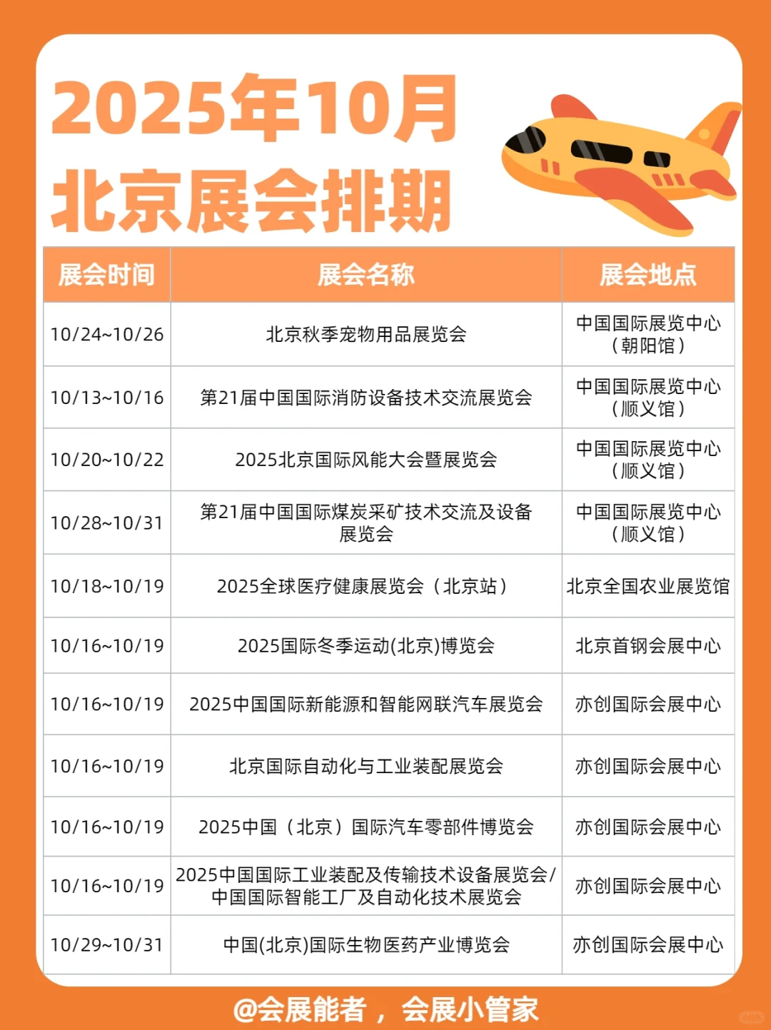 10月北京展会排期，精彩提前看！