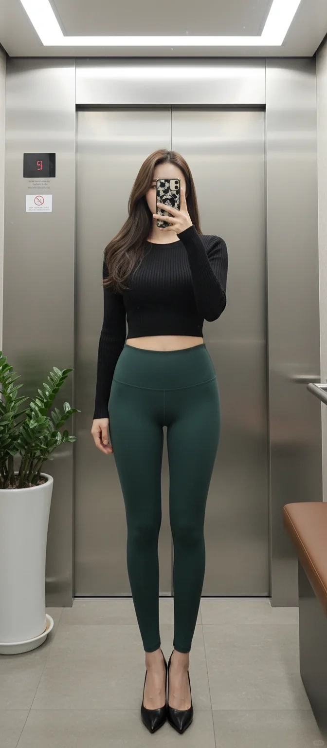 运动风的我～绿色瑜伽裤～～