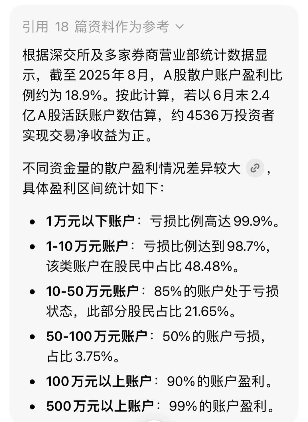 内幕消息：A股散户的真实盈利情况