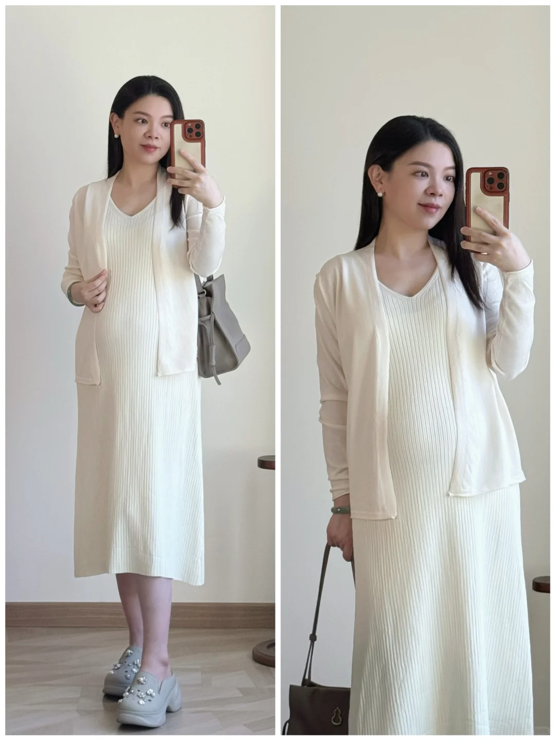 孕25w｜干干净净的一身白，温柔人妻感拉满