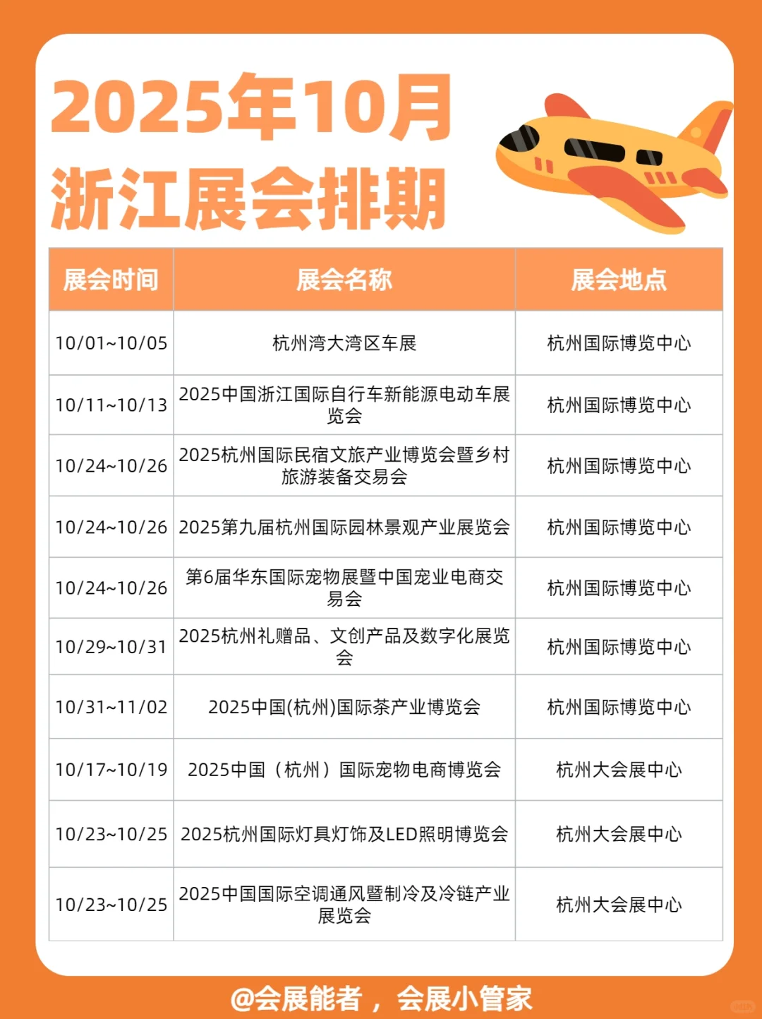 10月浙江展会排期，精彩提前看！