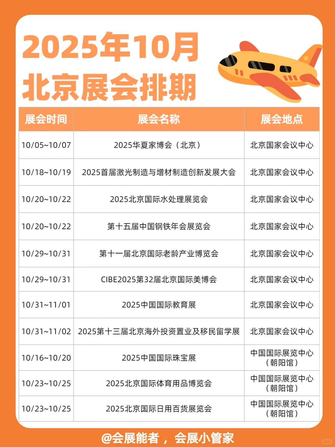 10月北京展会排期，精彩提前看！