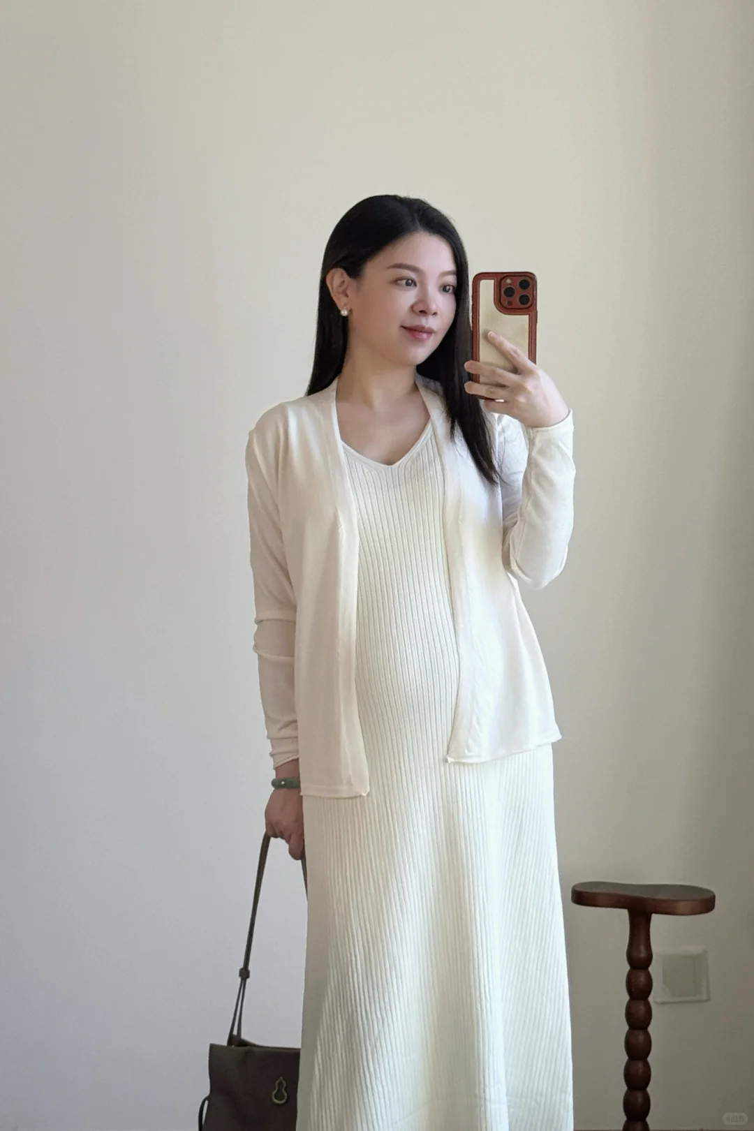 孕25w｜干干净净的一身白，温柔人妻感拉满