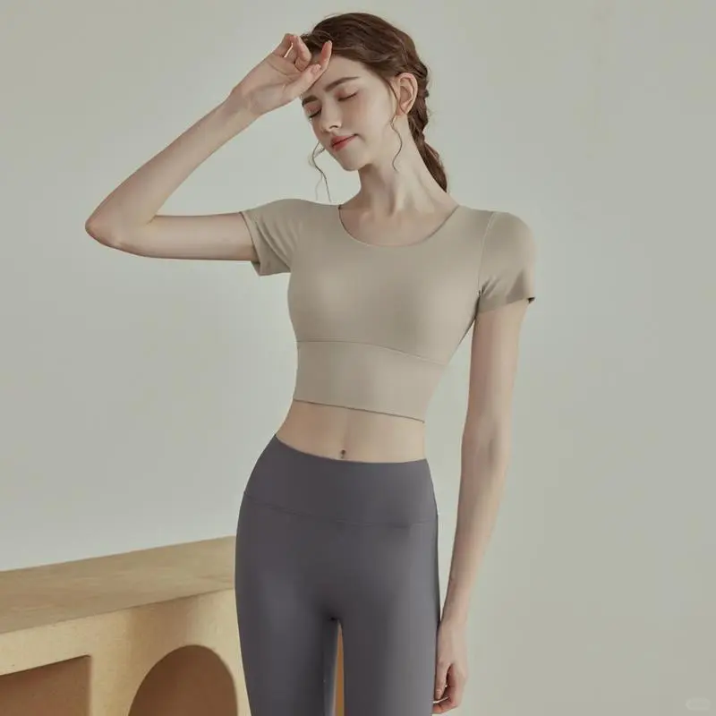 2025春季瑜伽服带胸垫短袖套装超美✨