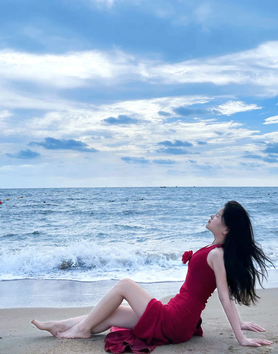 海边战袍必是红裙呀！！！