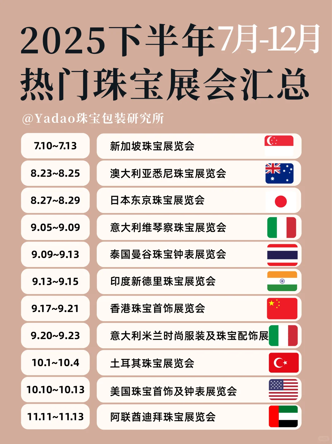 2025下半年有哪些值得珠宝人参加的珠宝展?