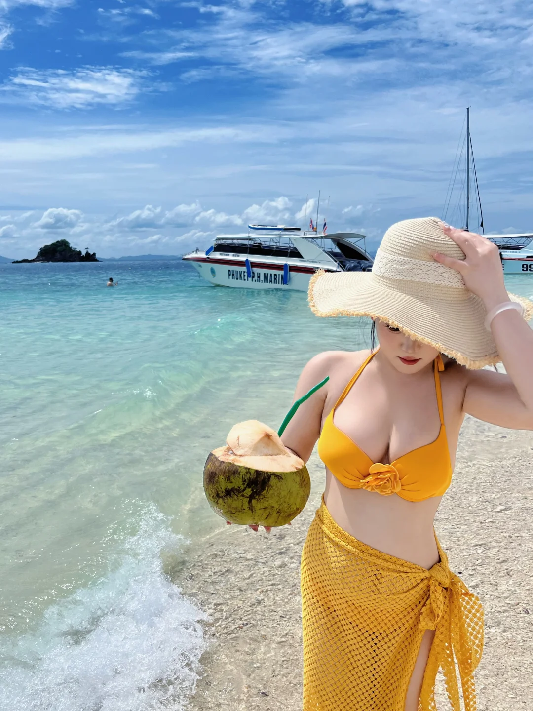 120斤 海边泳衣分享 超出片超显瘦