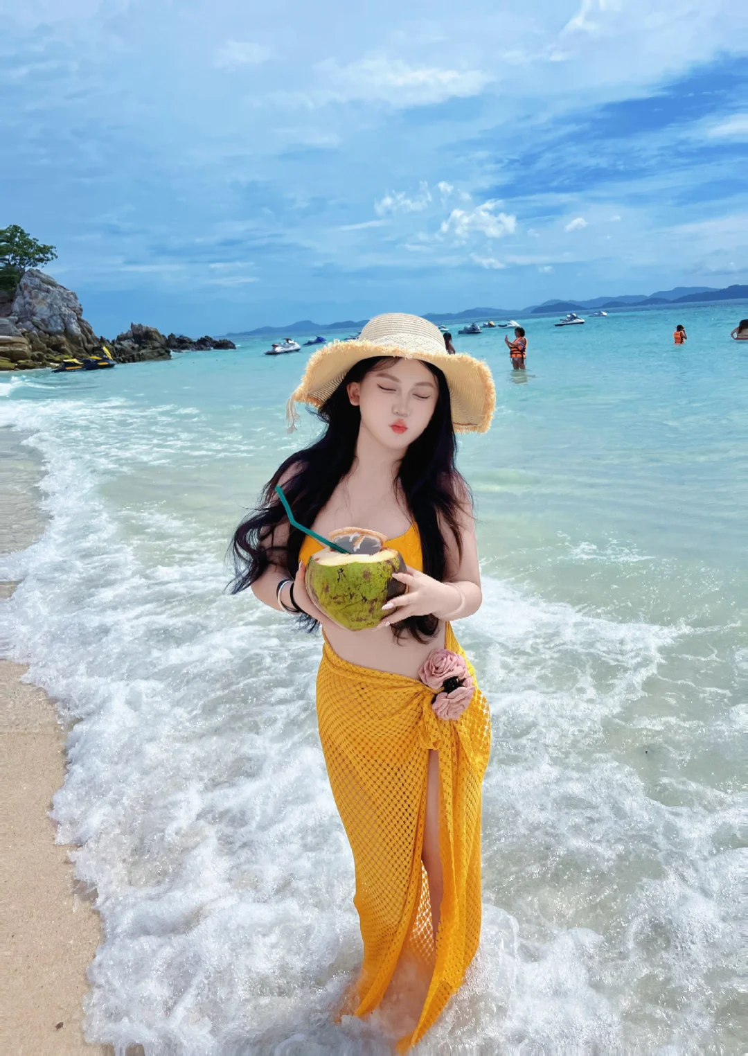 120斤 海边泳衣分享 超出片超显瘦