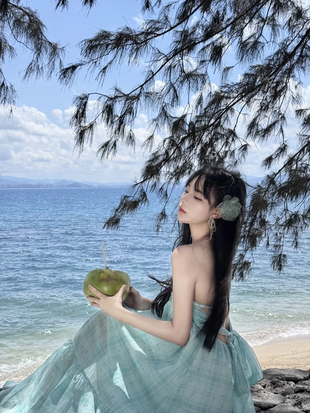 西岛拍照姿势教学，超有生命力