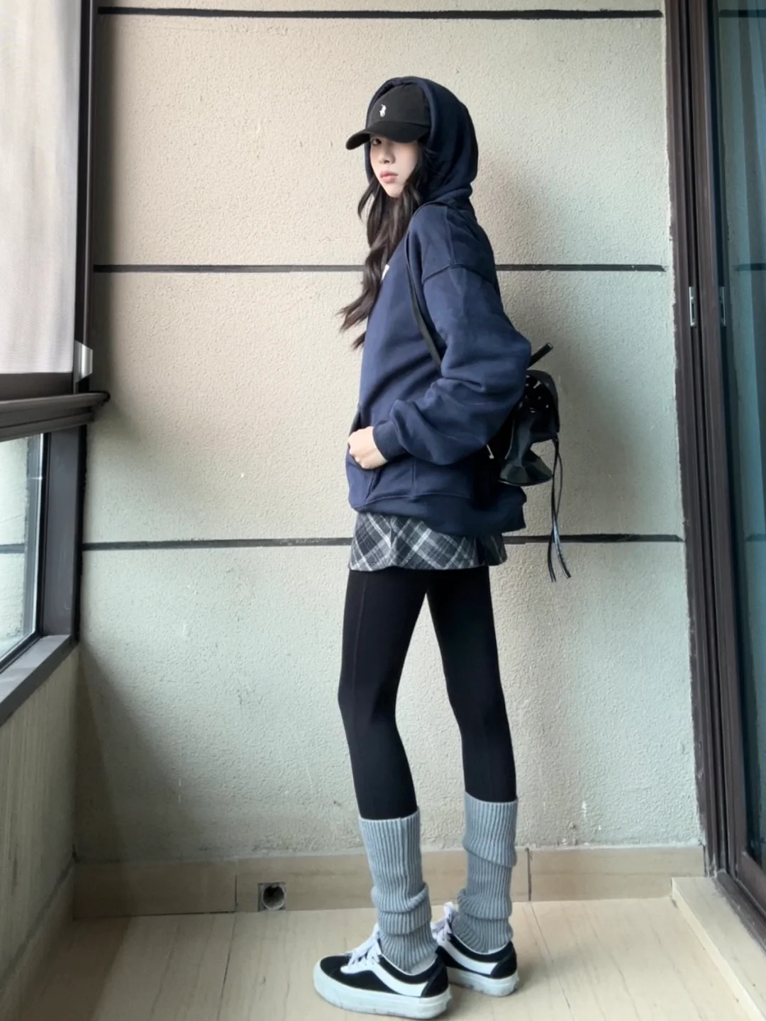 套头卫衣➕瑜伽裤好美高