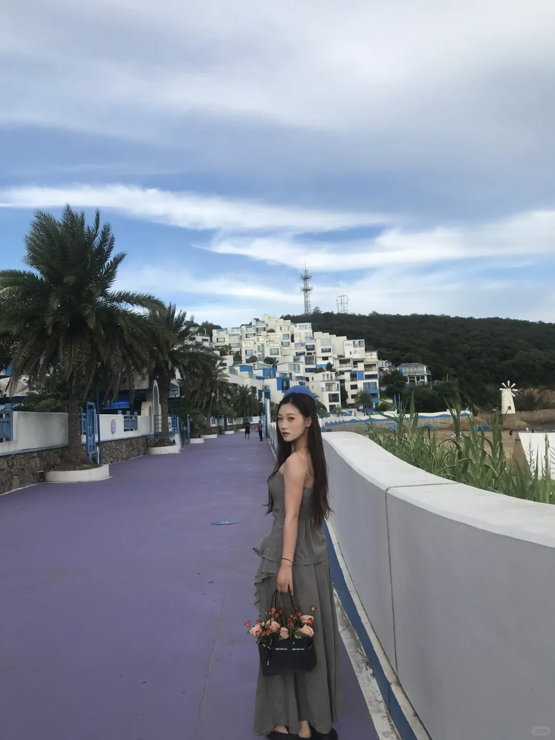 海边穿搭/复古长裙来的氛围感