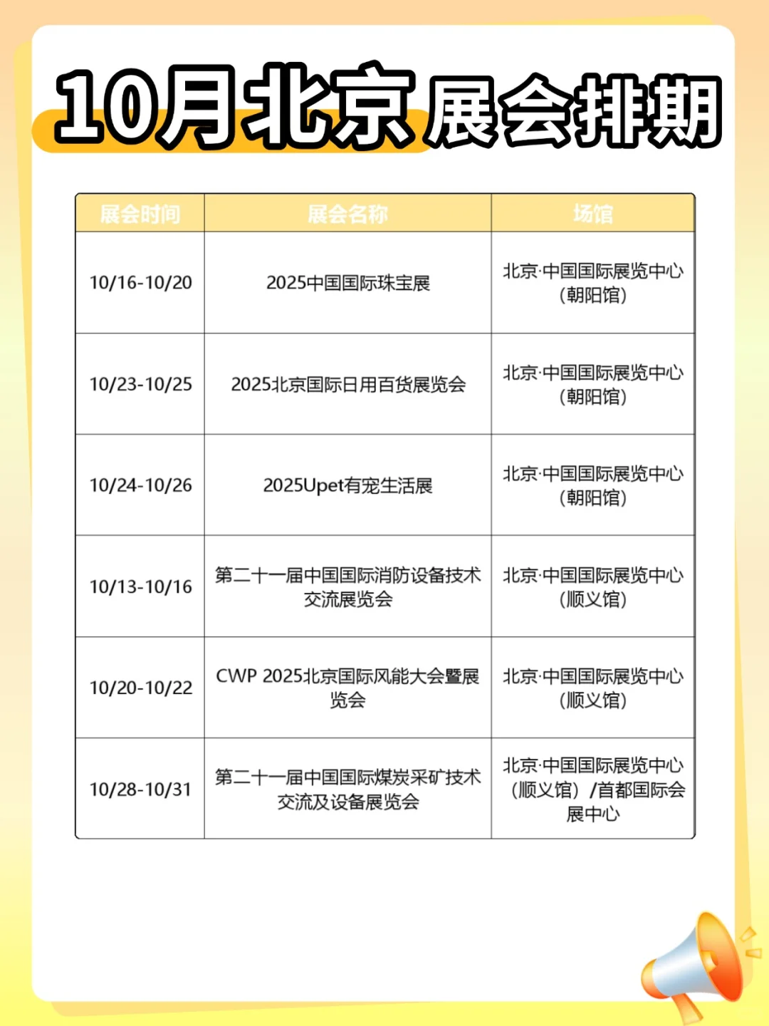 速码!10月北京最新展会排期大合集