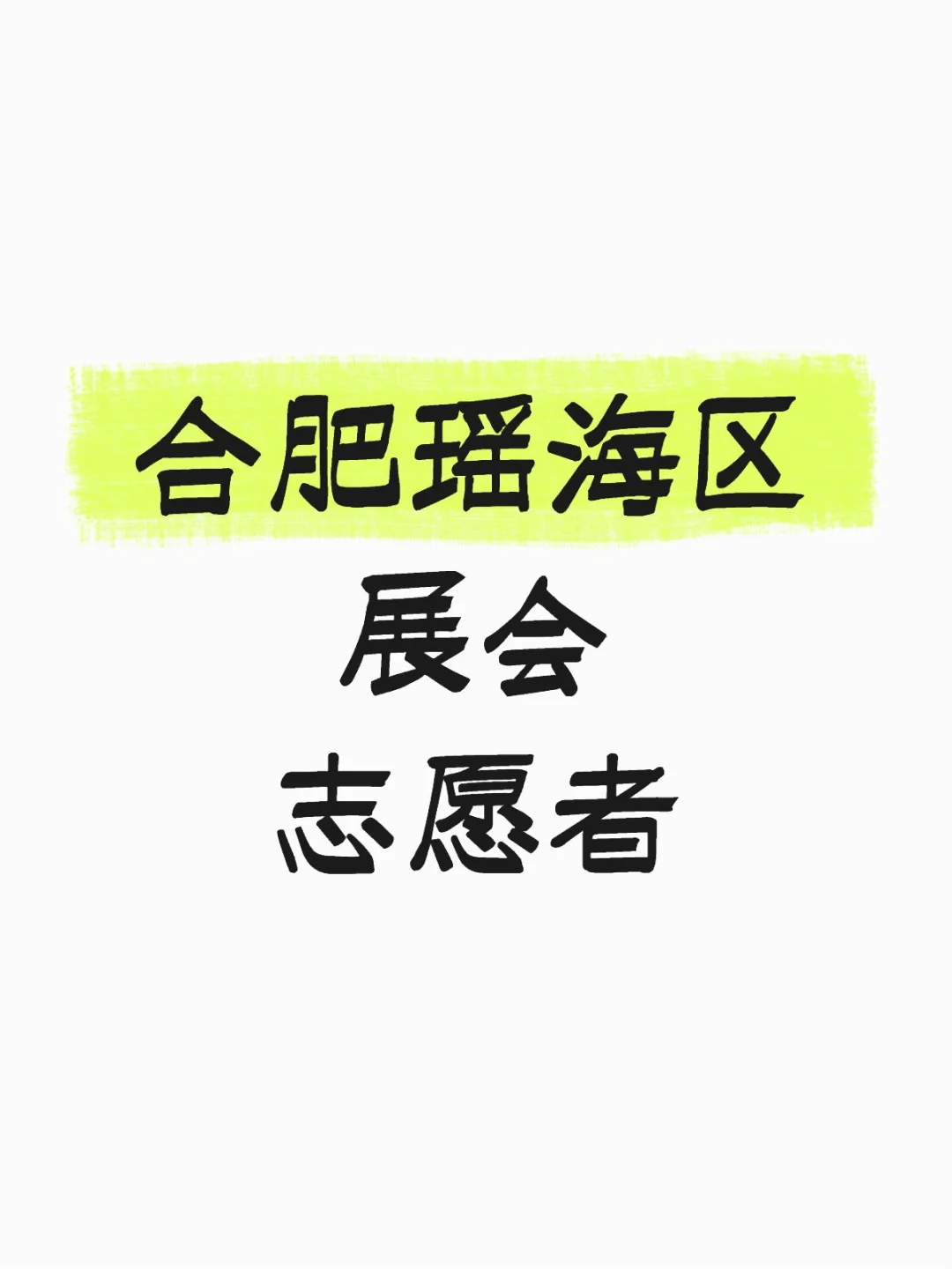 合肥瑶海区区展会志愿者