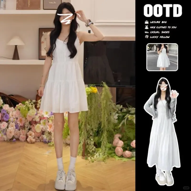 ?白裙爆单！小个子海边穿搭太绝了