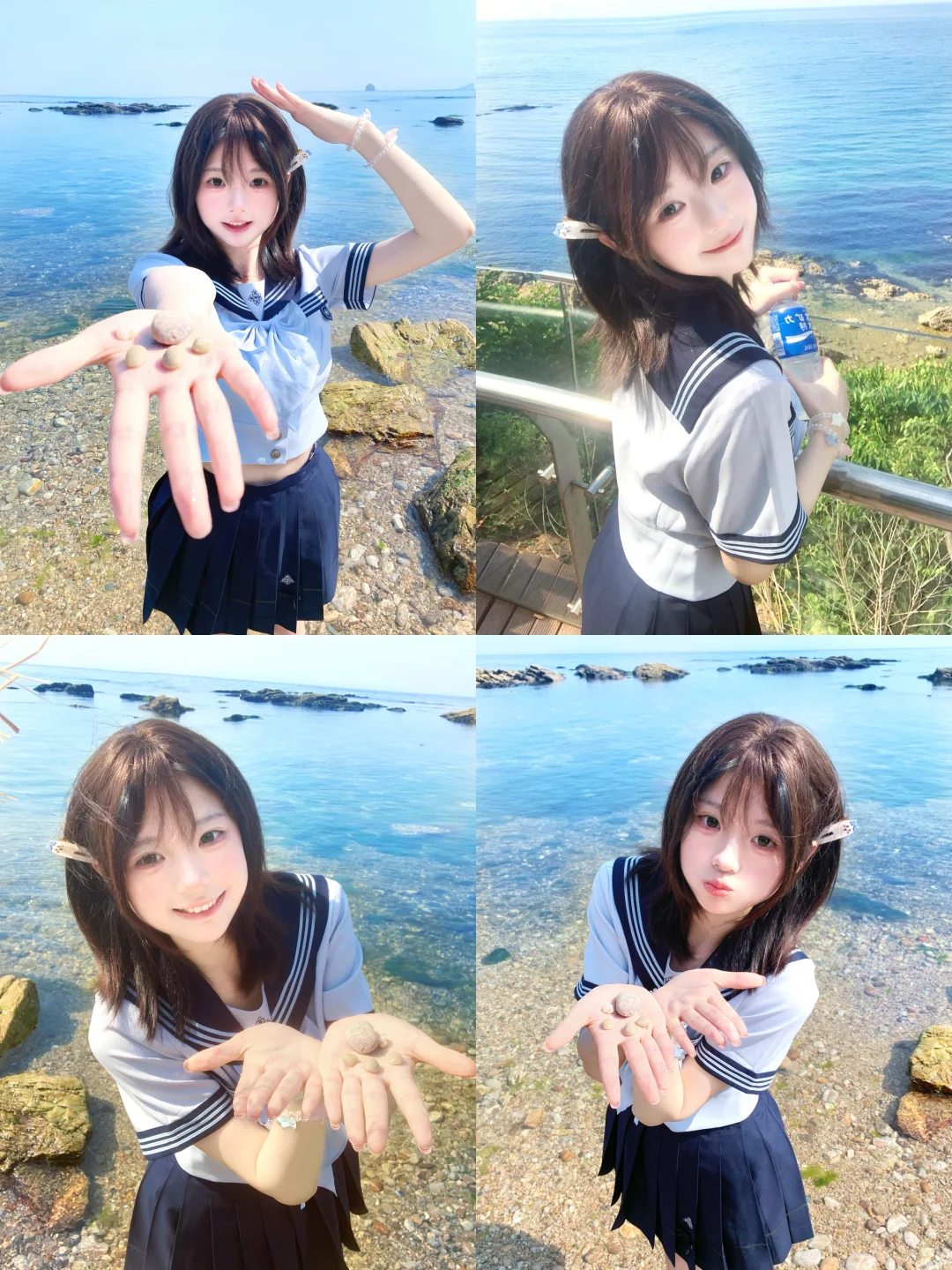 ?存一些海边拍照姿势｜?jk海盐味的夏天