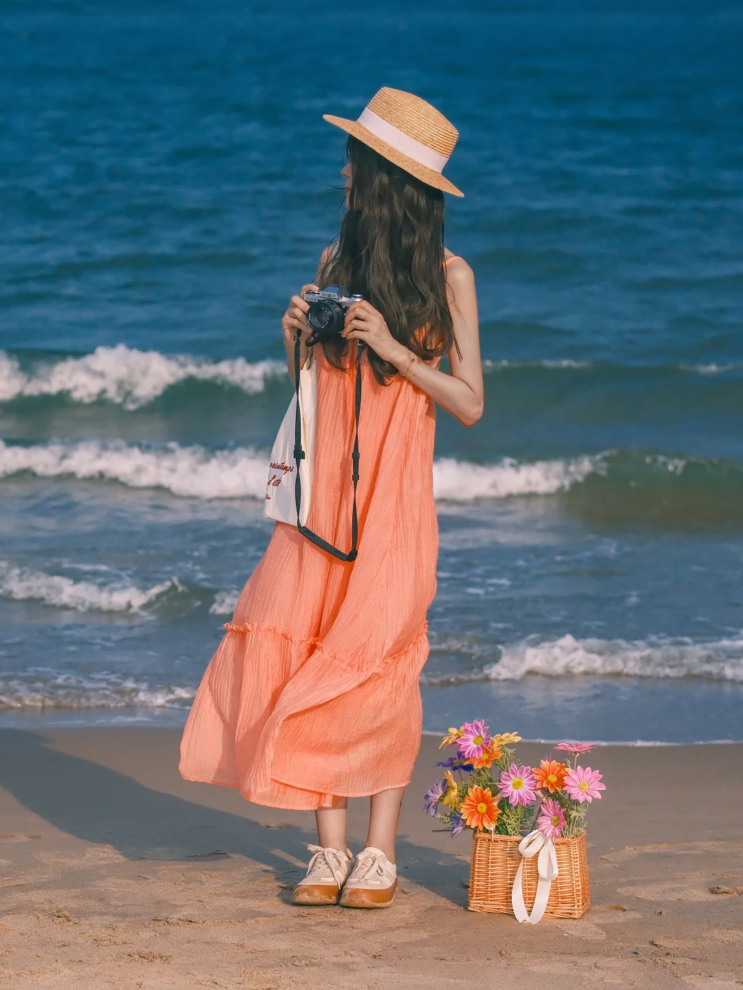 海边万能构图拍照姿势|不露脸拍出电影感