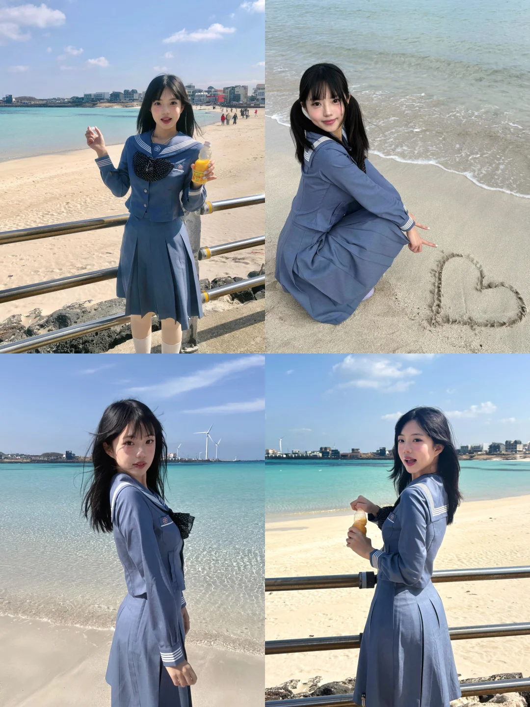 ?存一些海边拍照姿势｜?jk海盐味的夏天