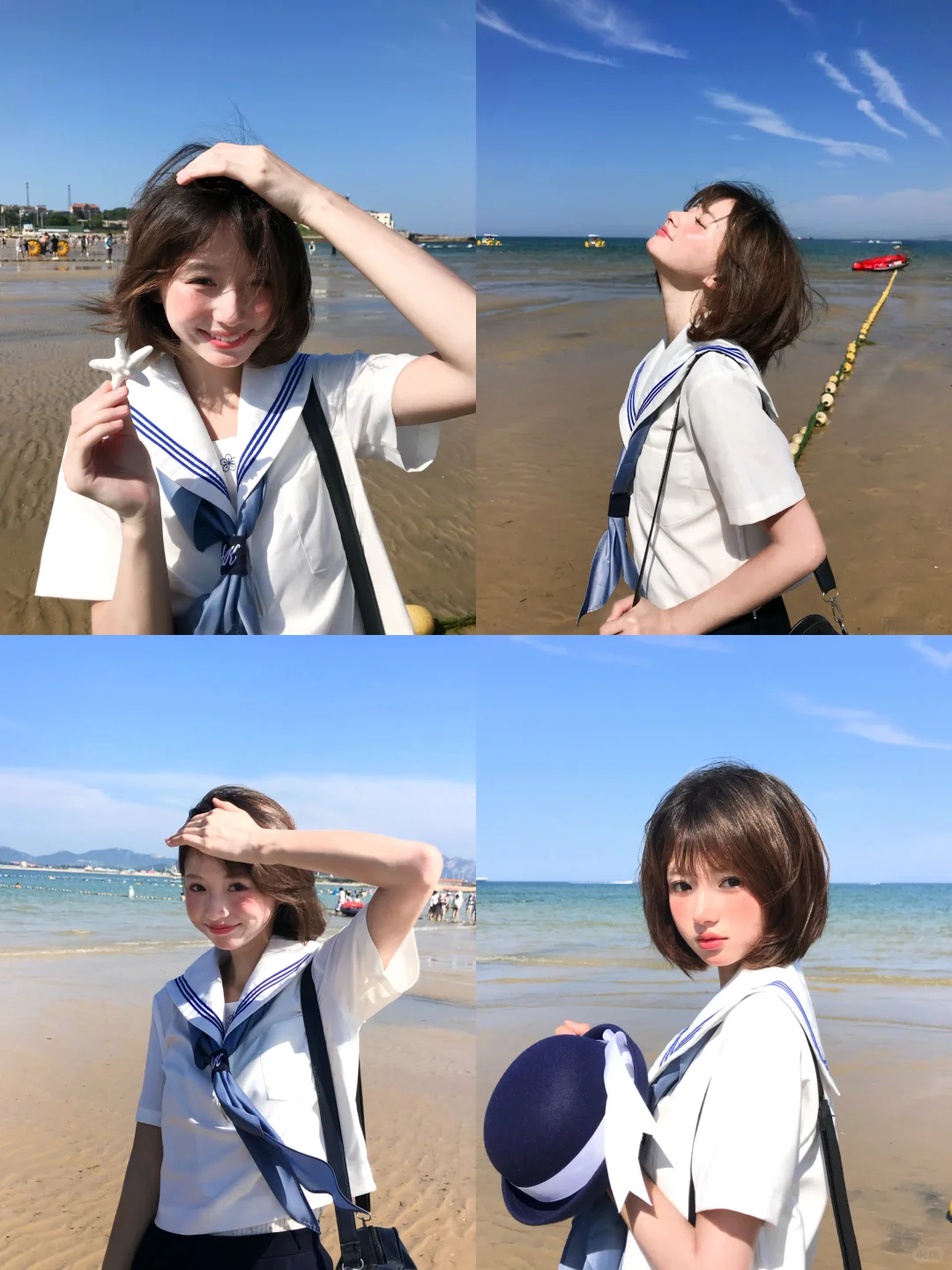 ?存一些海边拍照姿势｜?jk海盐味的夏天