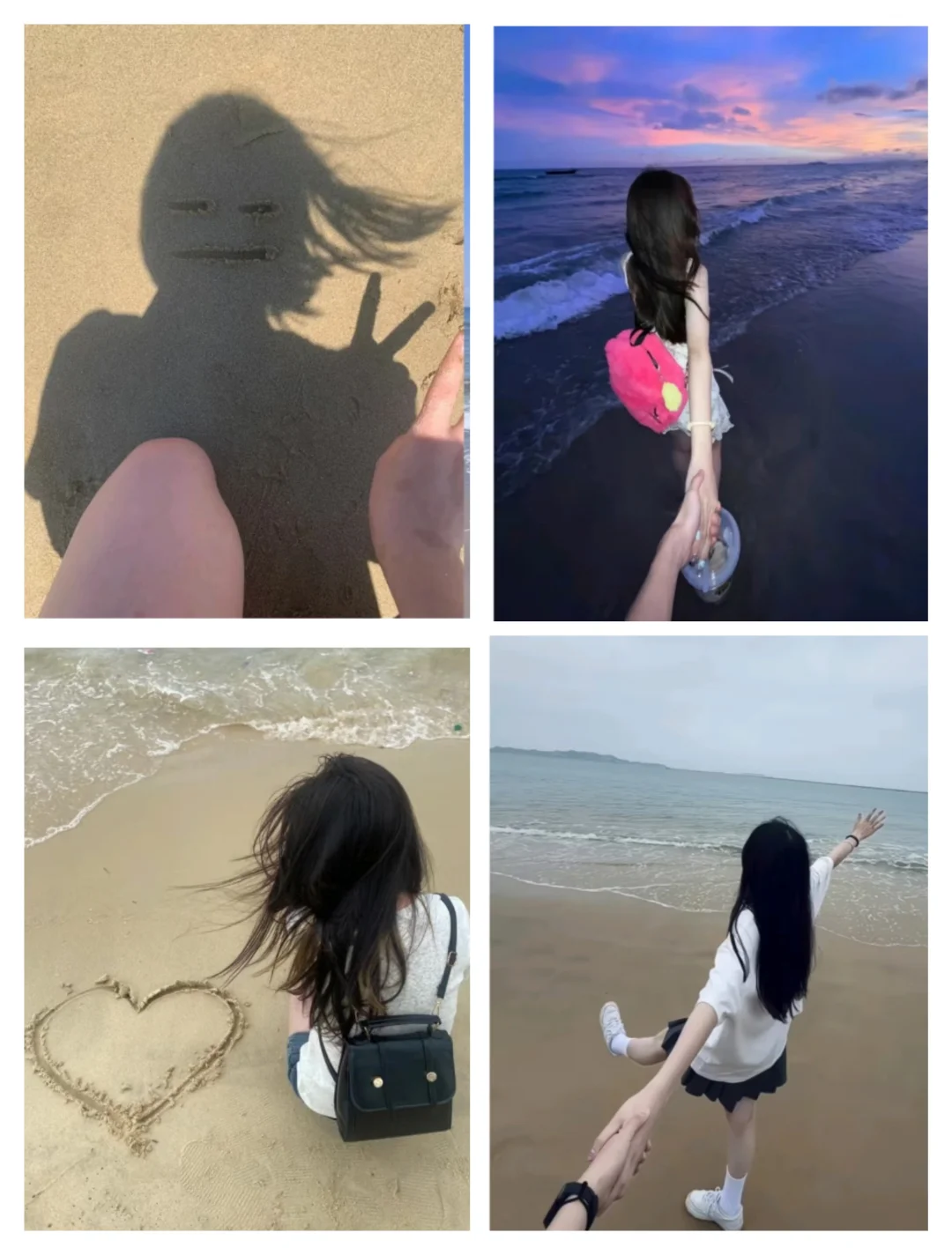 存一些i人不露脸海边拍照姿势吧