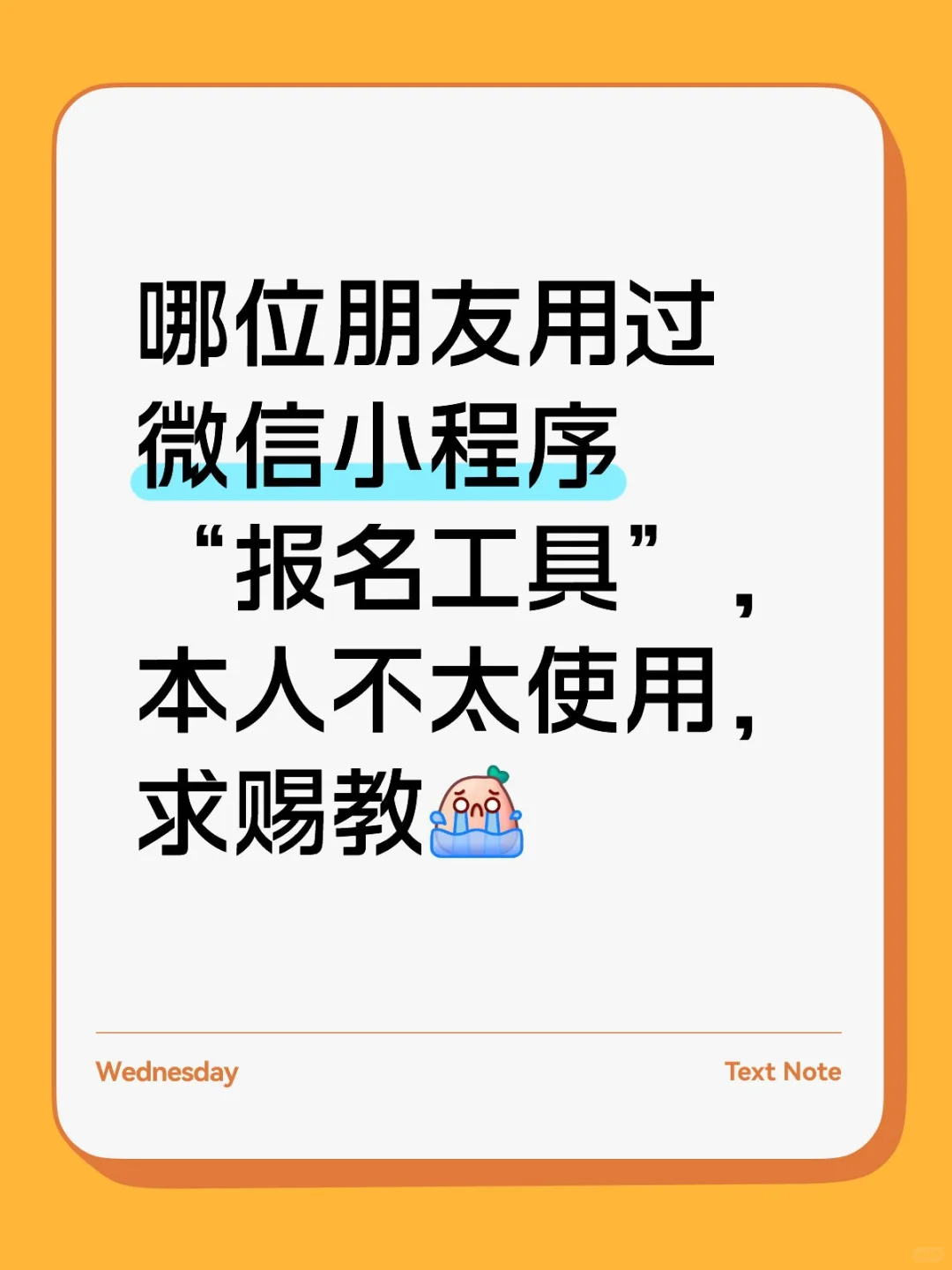 谁会用“报名工具”这个小程序？