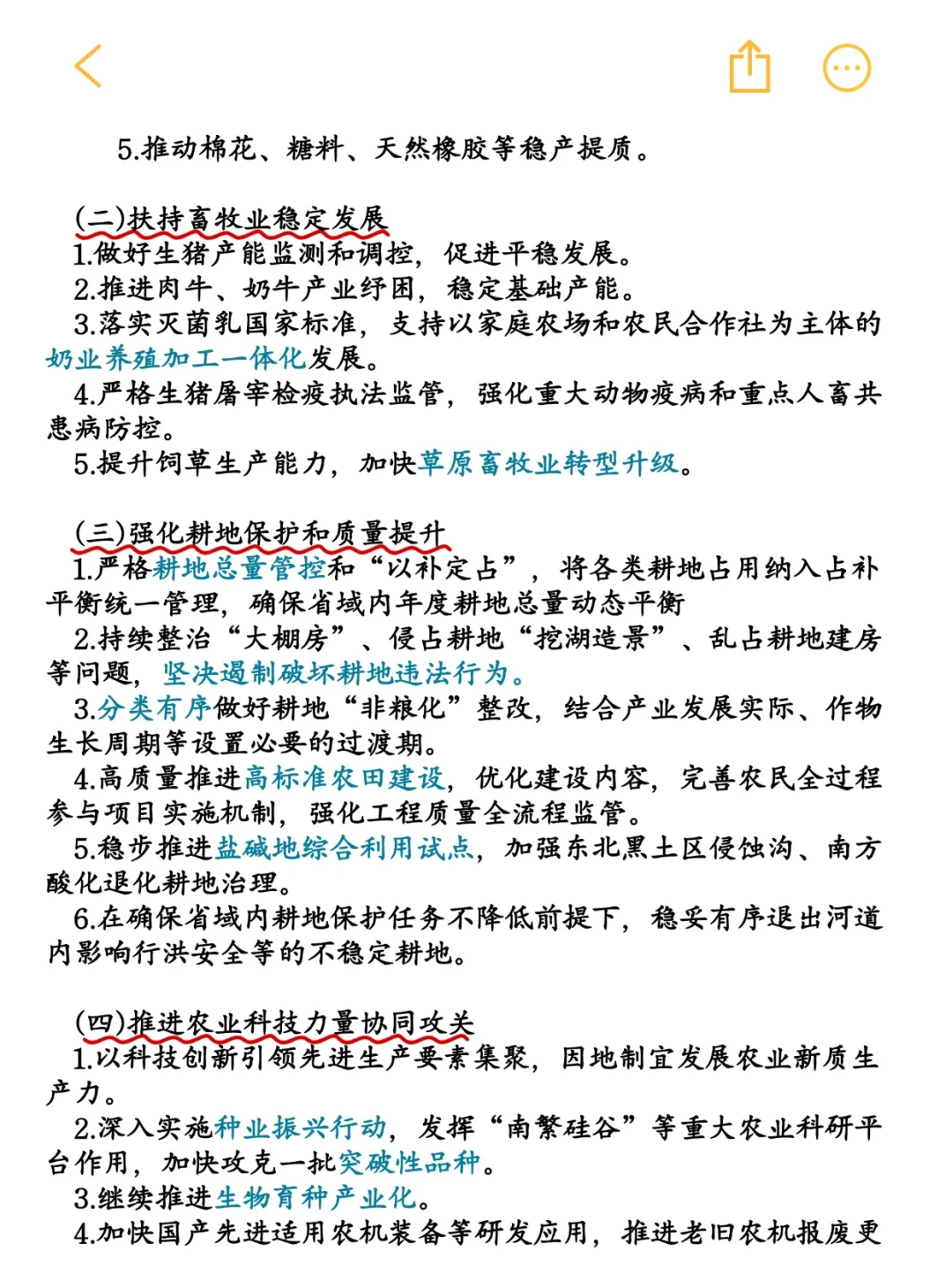 2025中央一号文件必背知识点汇总❗