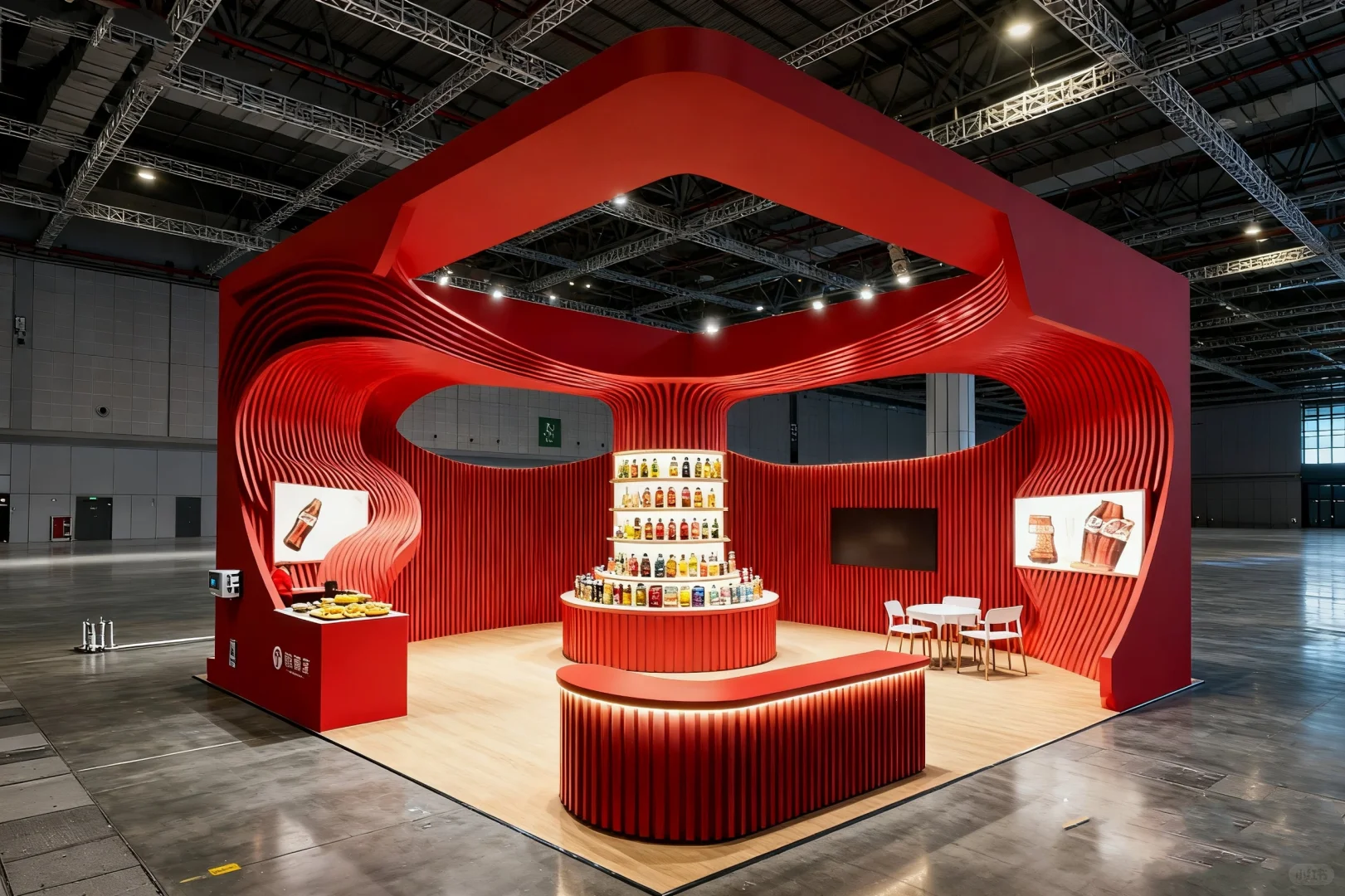 红色系展会设计，超级吸睛?想做，可惜成