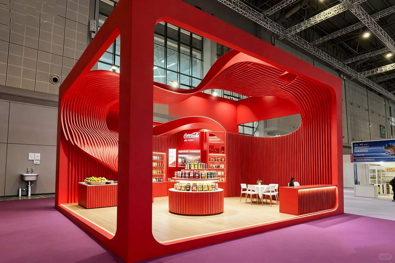 红色系展会设计，超级吸睛?想做，可惜成