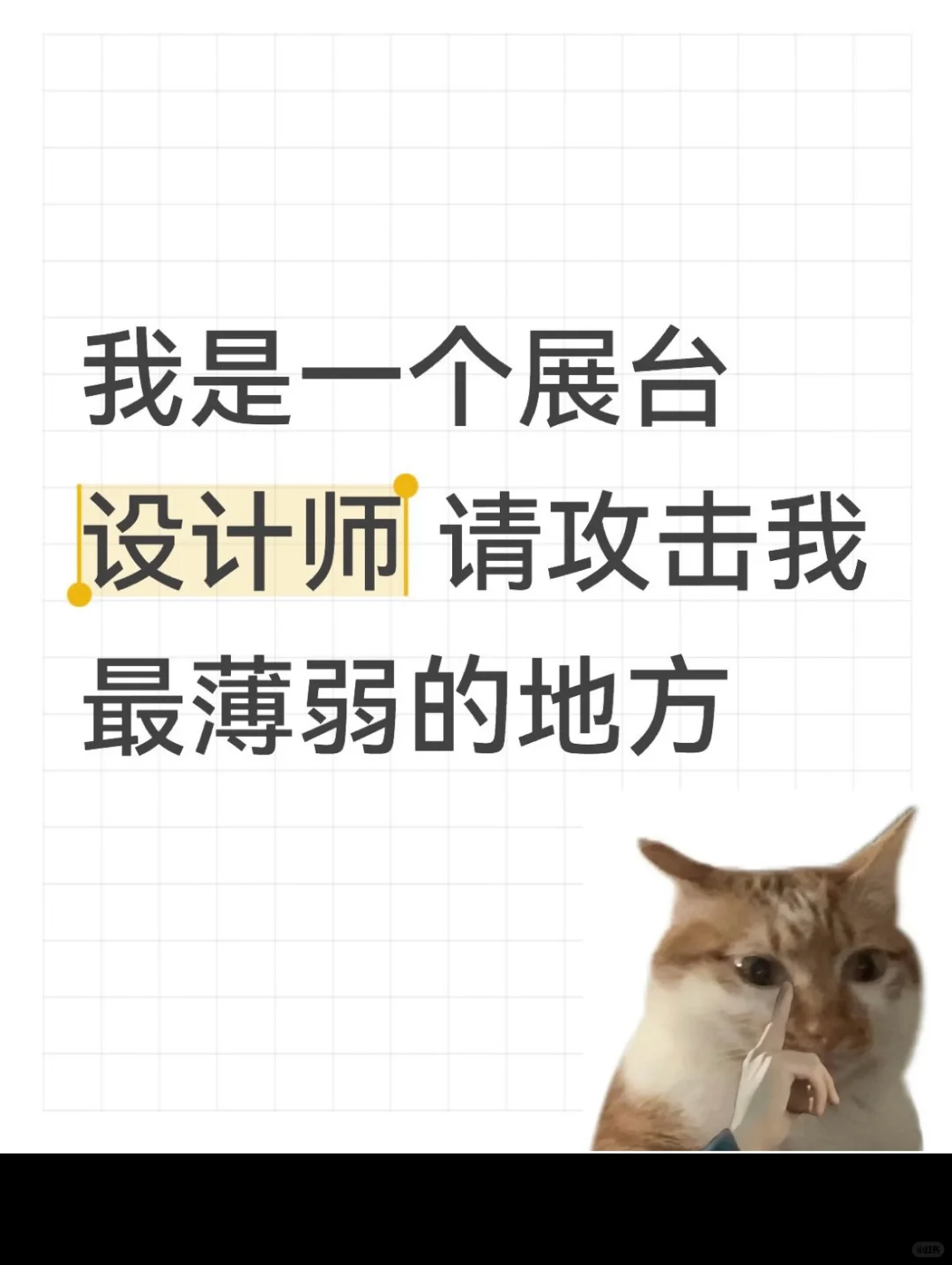 我是一个展台设计师 请攻击我最薄弱的地方