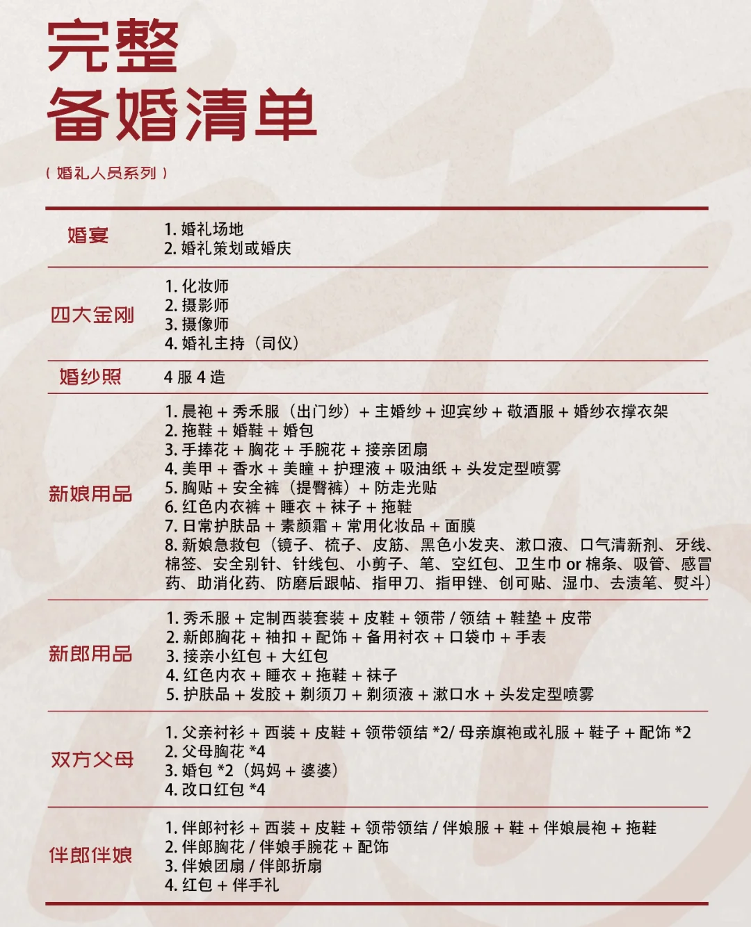 包你会看！备婚采购清单?