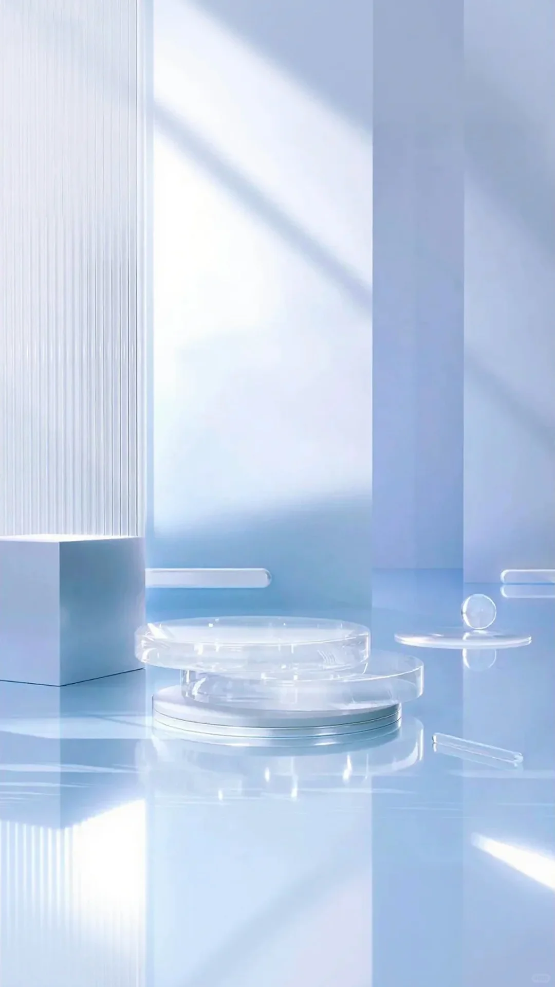 化妆品类蓝色场景电商展背景素材图