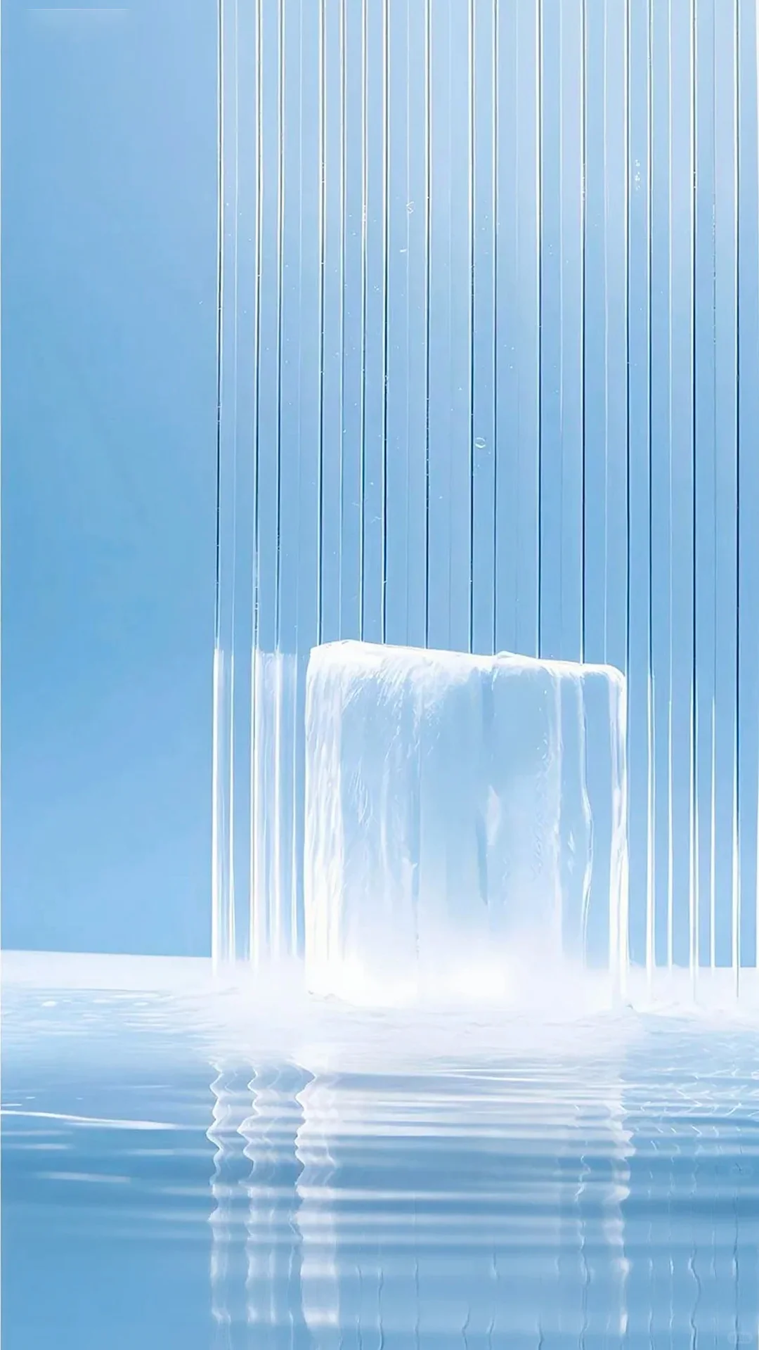 化妆品类蓝色场景电商展背景素材图