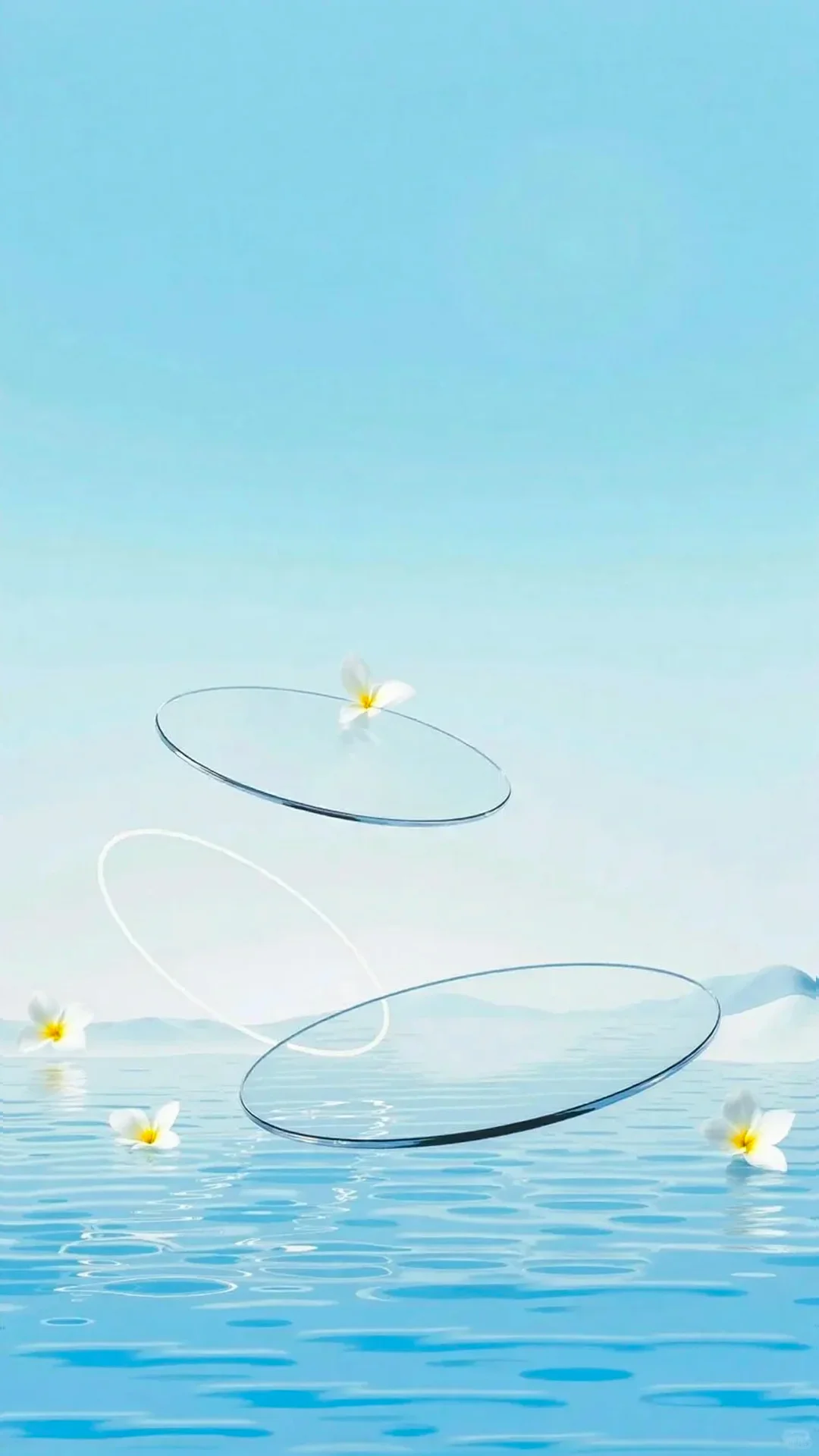 化妆品类蓝色场景电商展背景素材图