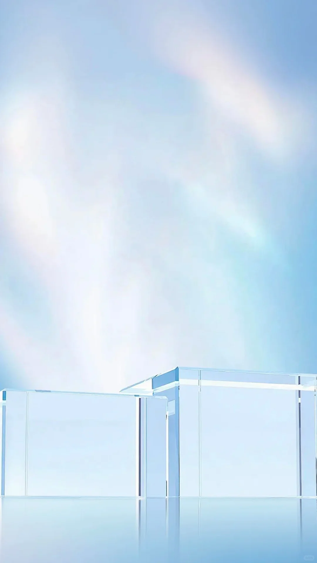 化妆品类蓝色场景电商展背景素材图