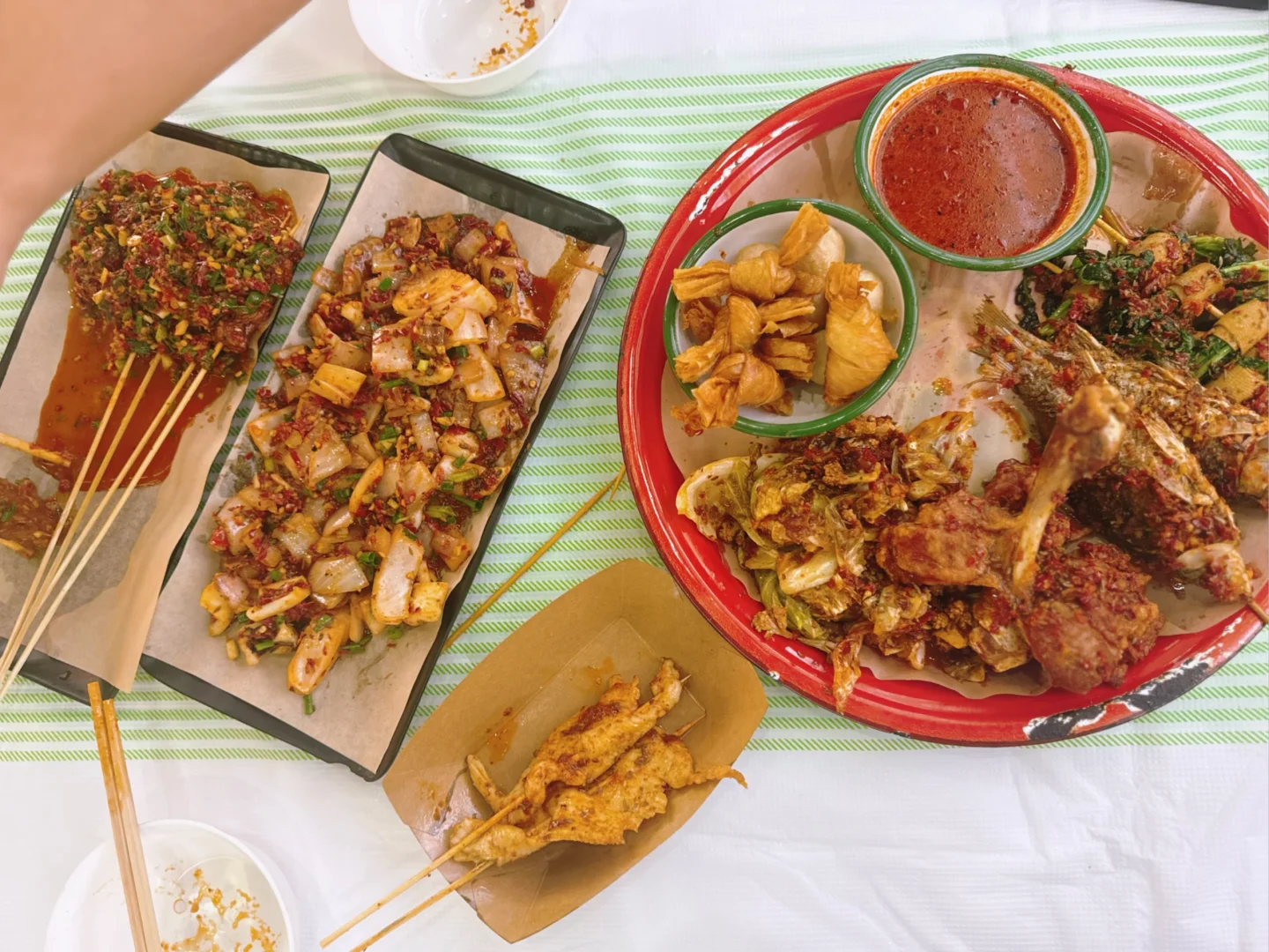 茶子山附近反复去吃的炸炸炸，辣椒好香！