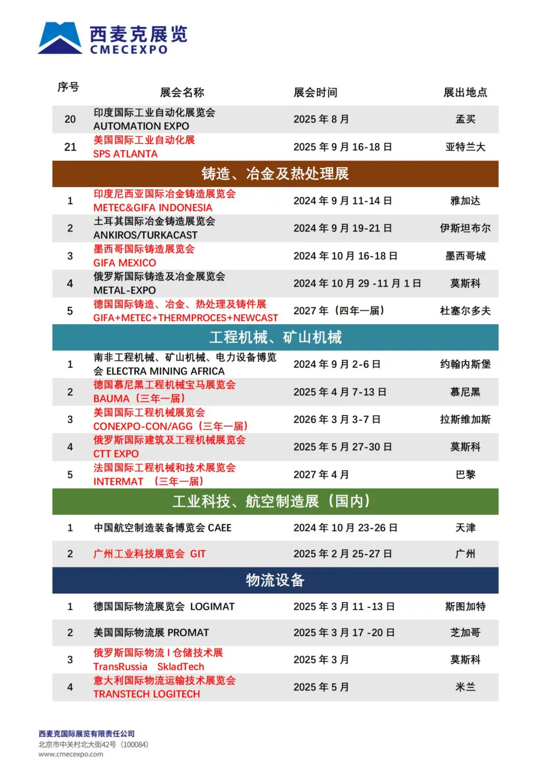 2024-2027 西麦克展览公司最新计划