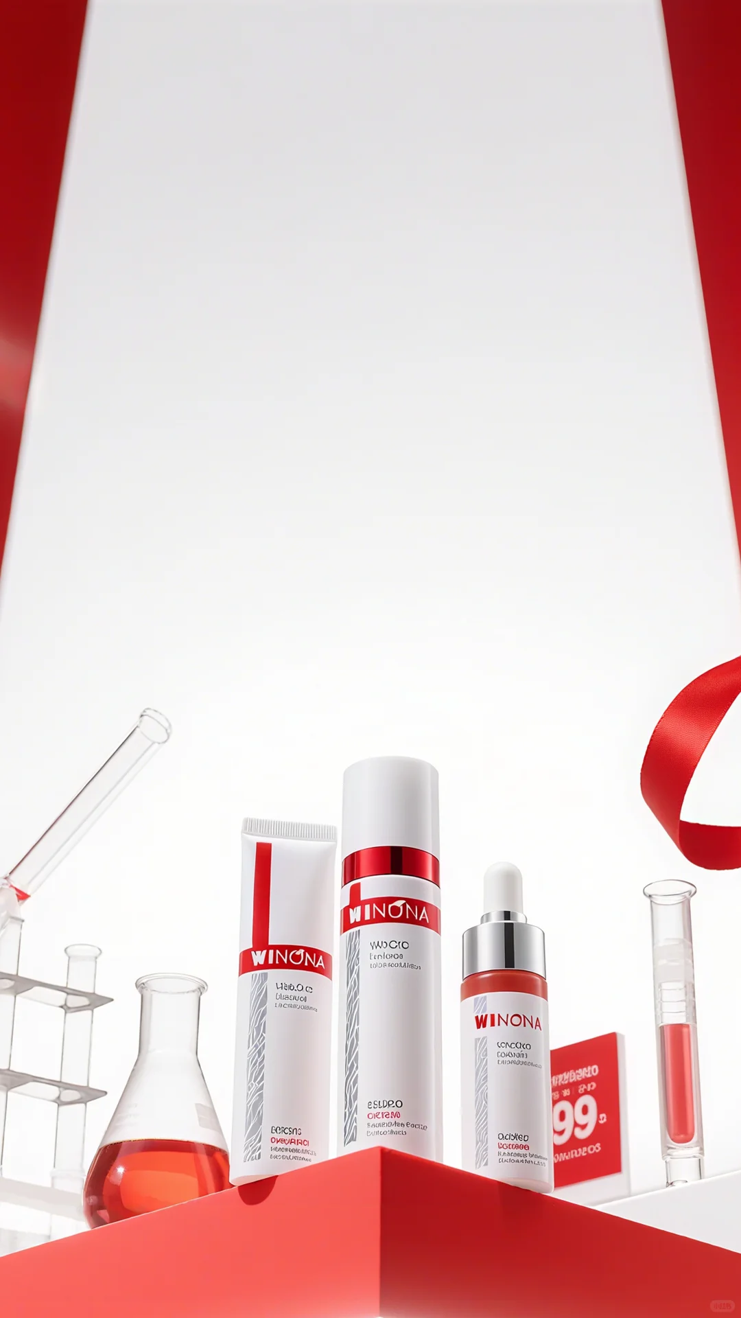 AI双11美妆电商展台背景-浅色系列