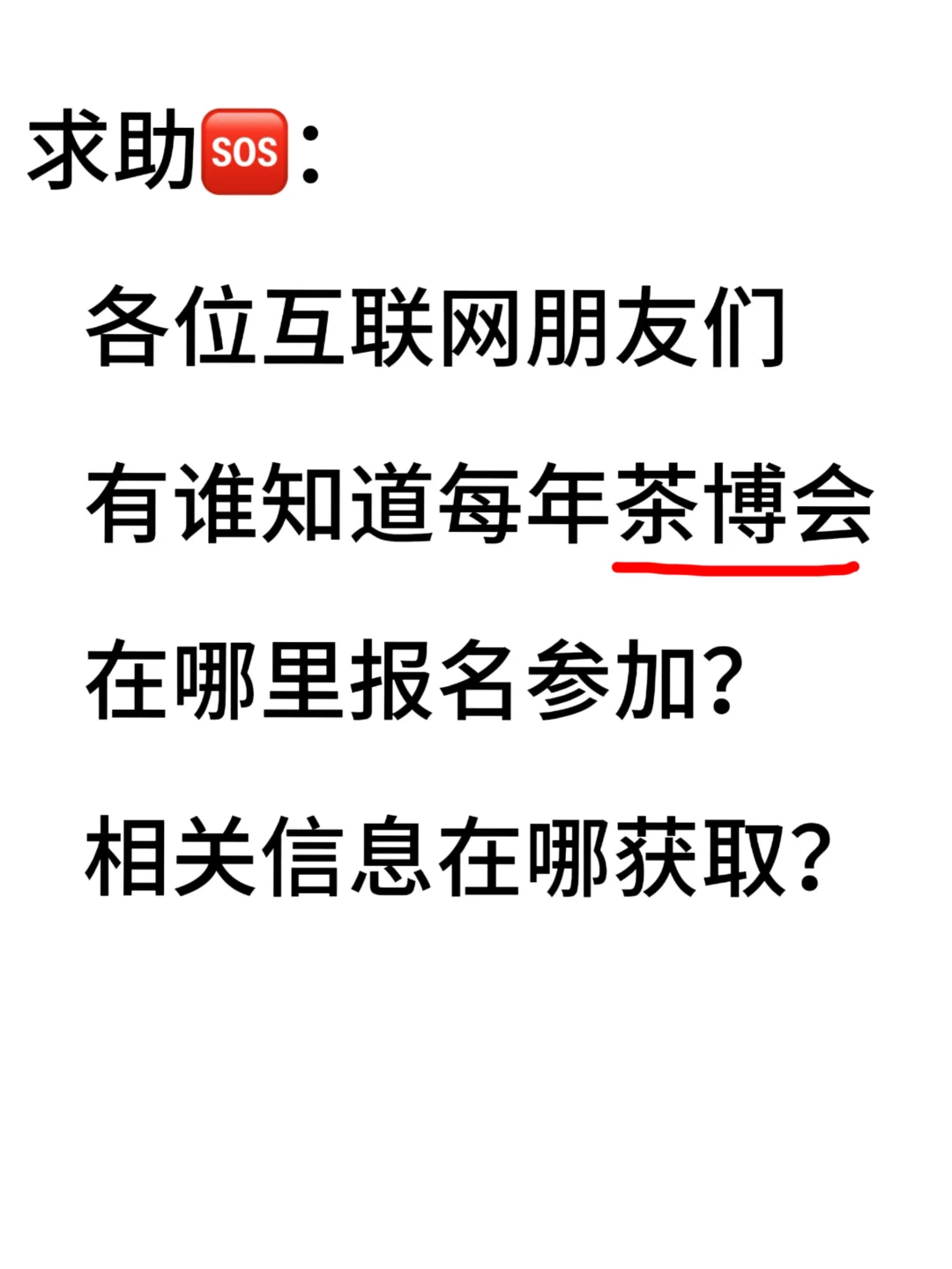 怎么报名参加茶博会？！