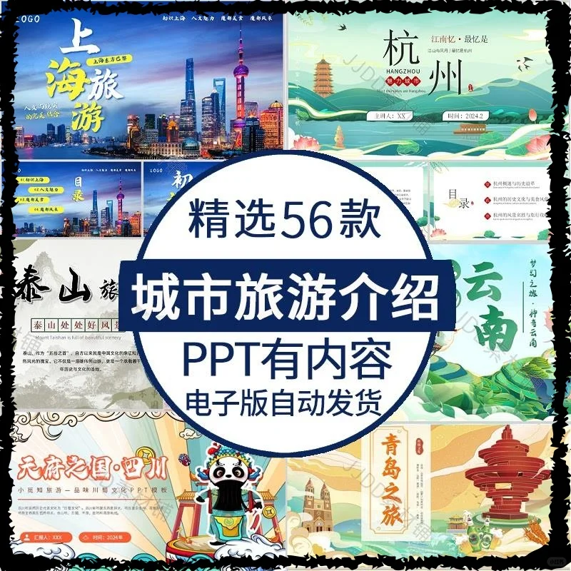 城市介绍旅游攻略 PPT 模板