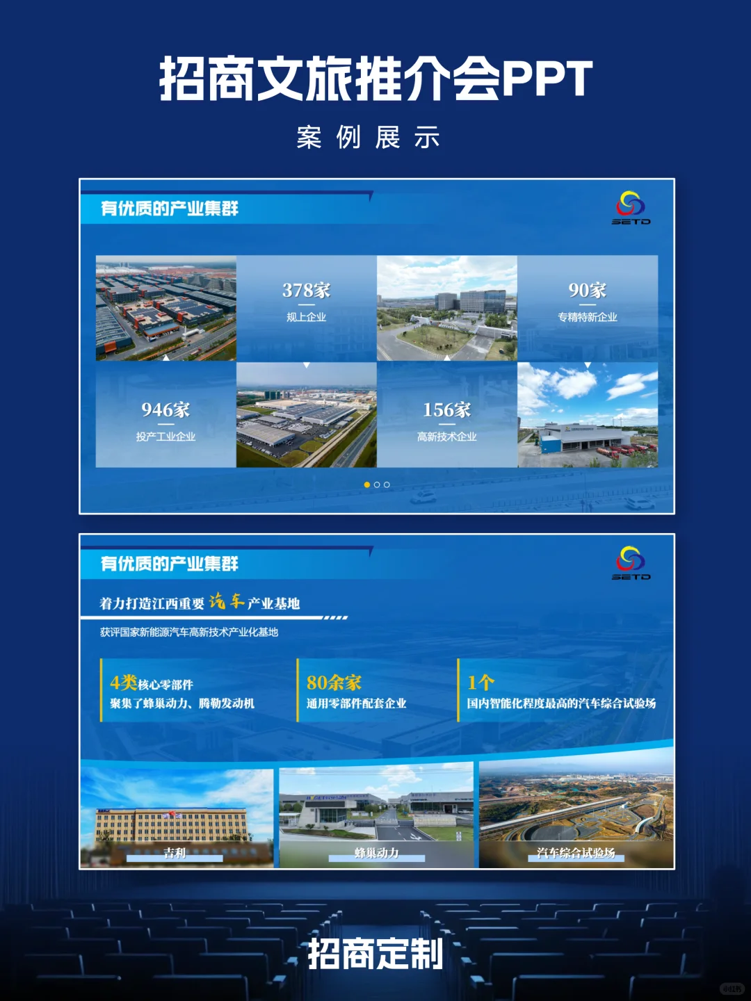 蓝色渐变商务风文旅推介会PPT设计制作案例