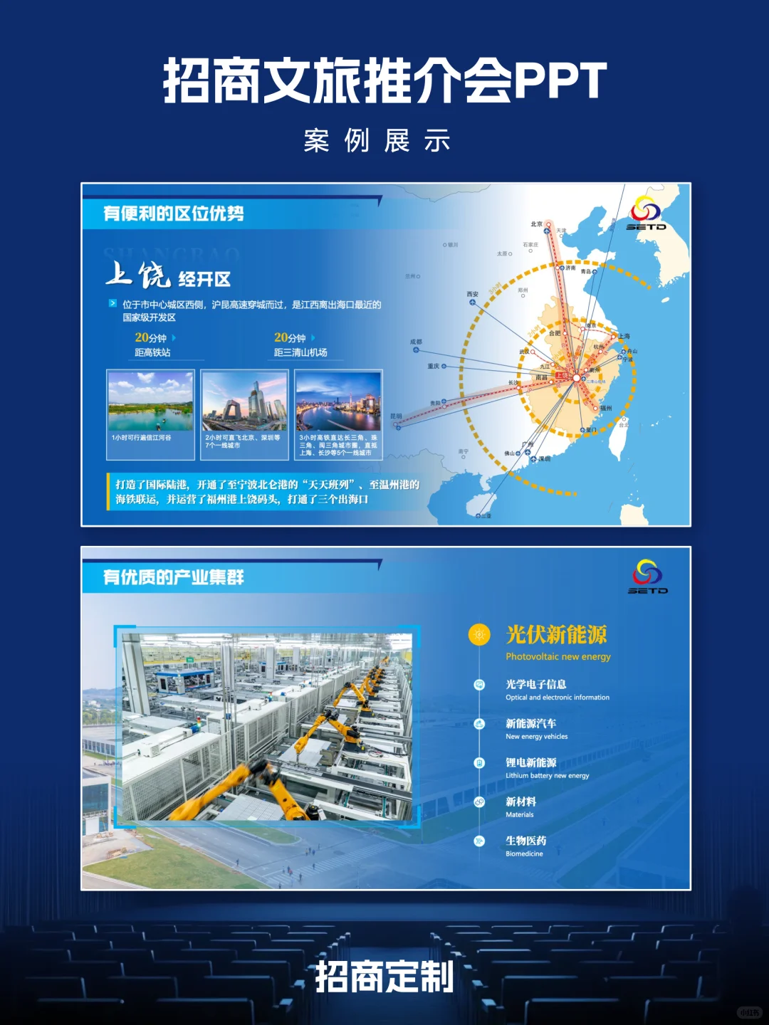 蓝色渐变商务风文旅推介会PPT设计制作案例