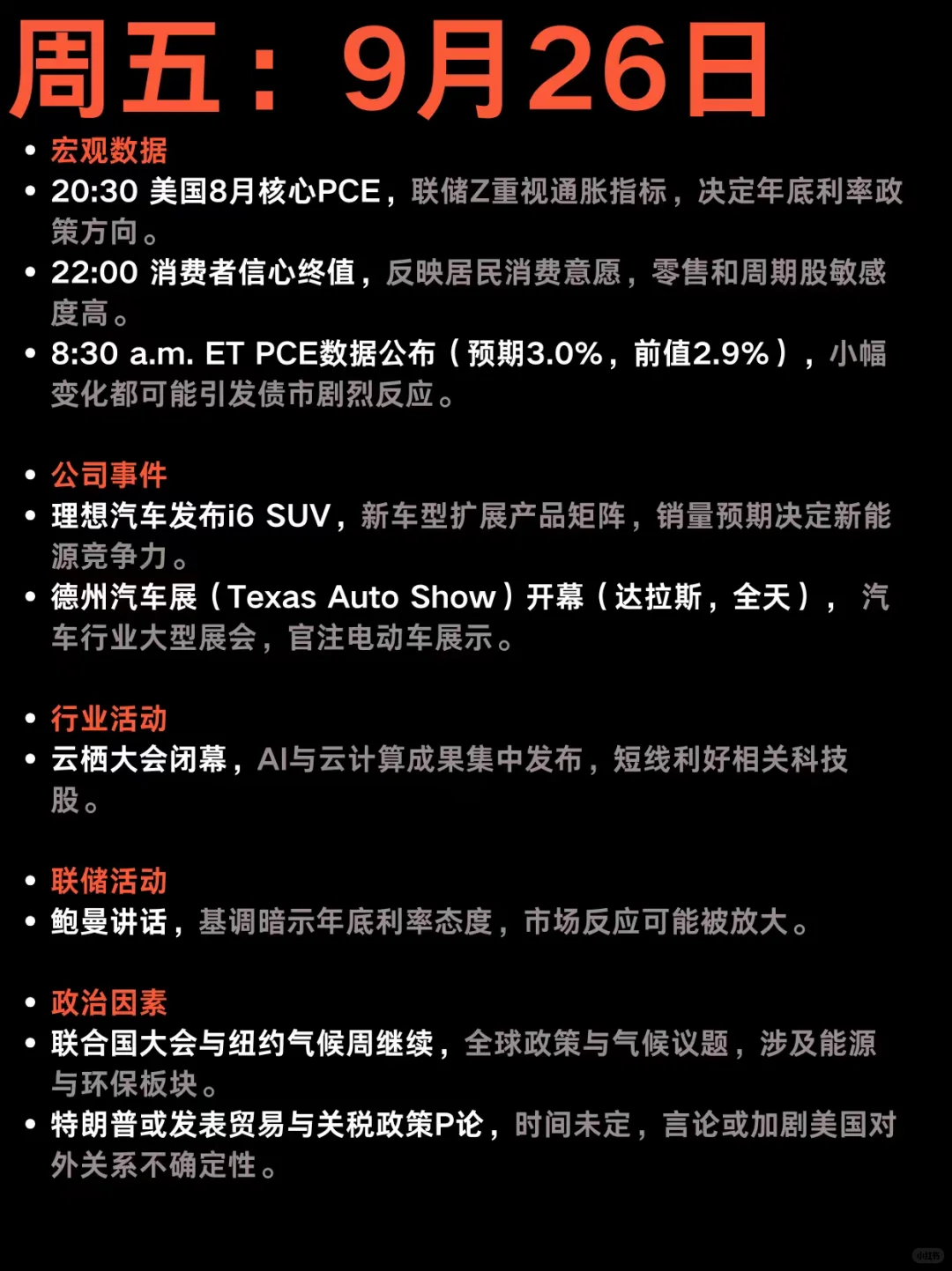 下周美股大事件合集：9.22-9.26