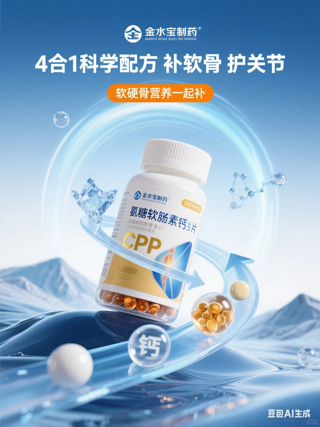 又是一组精彩AI生成保健品首图海报！
