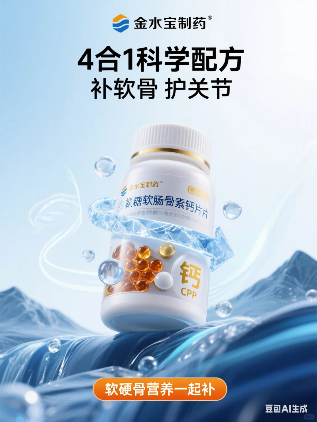 又是一组精彩AI生成保健品首图海报！