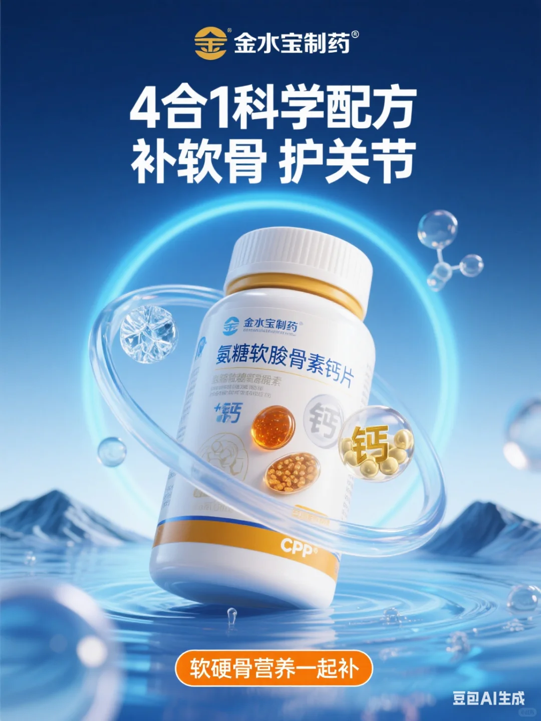 又是一组精彩AI生成保健品首图海报！