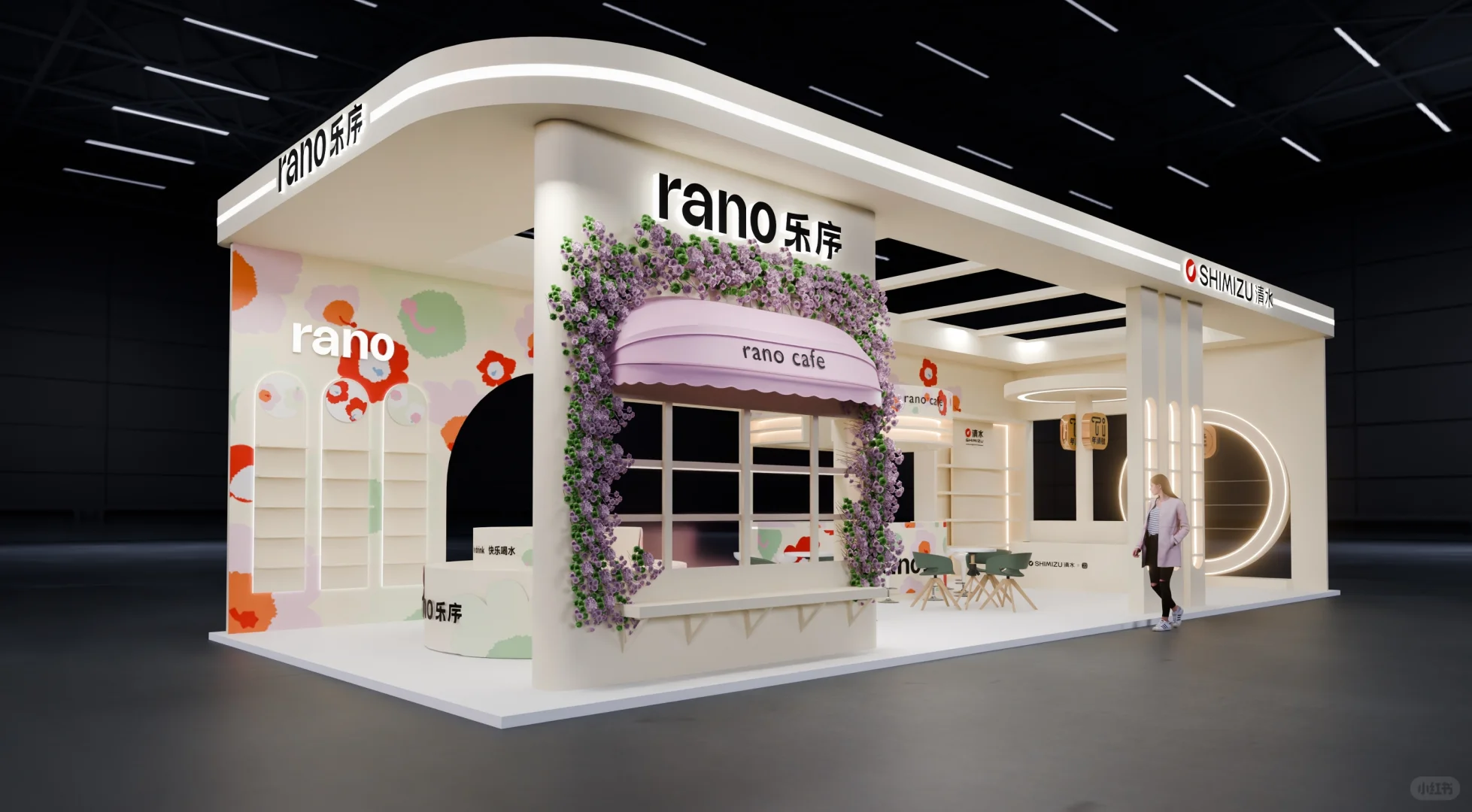 温馨百货展，以浅色调为主，搭配多彩花卉太赞